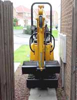 Min digger through doorway